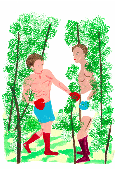 森の中ボクシング